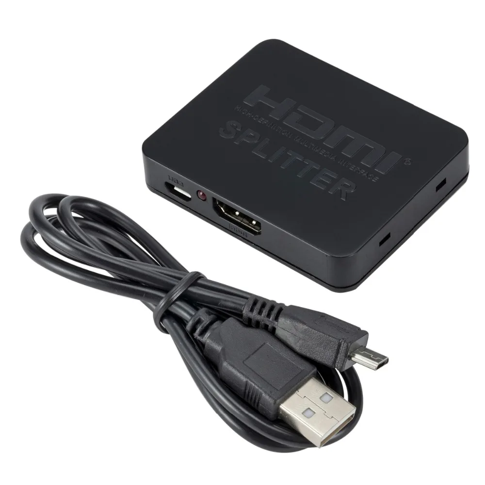 HDMI 1 in 2 out 1080p 4K 1x2 HDCP Stripper 3D Splitter Power Signal Amplifier