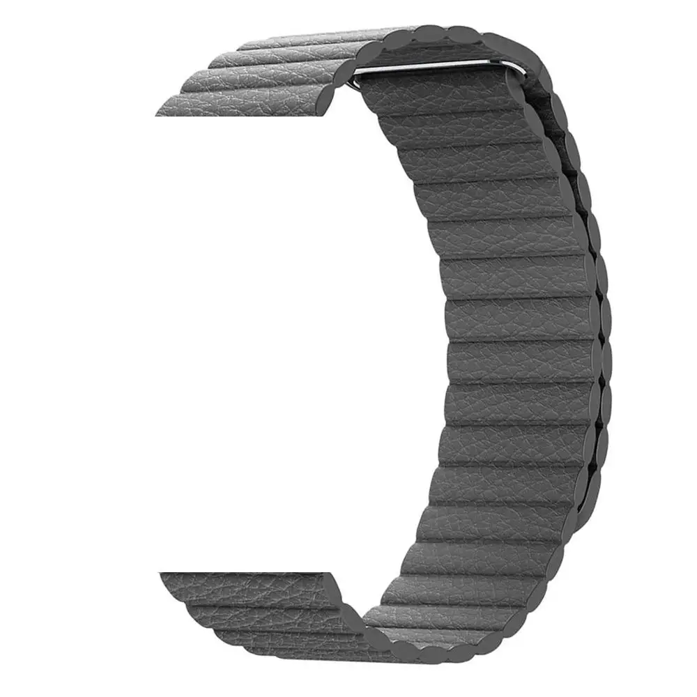 Регулируемый магнитный ремешок из натуральной кожи для apple watch 42 мм 38 ремешок Застежка-петля - Цвет ремешка: Gray
