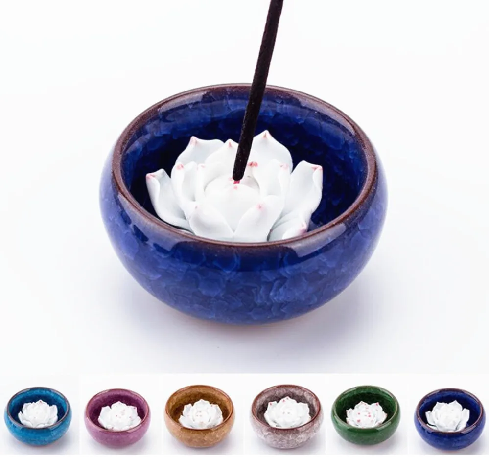 

Creative Ceramic Lotus Bowl Incense Burner Home Decor Incense Burner Use In Home Handmade Incense Stick Holder