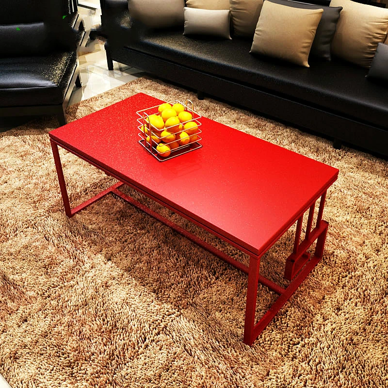 Metal Chinese Iron Long Simple Fashion Large-sized Apartment Living Room Wood Glass Top With Metal Coffee Tea Table Metal Chinese Iron Long Simple Fashion Large-sized Apartment Living Room Wood Glass Top With Metal Coffee Tea Table