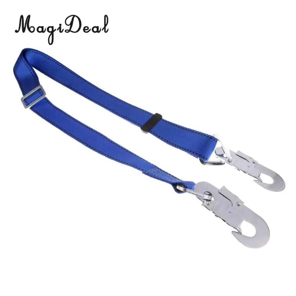 MagiDeal Single Leg Adjustable Safety Harness Lanyard with Buckles for