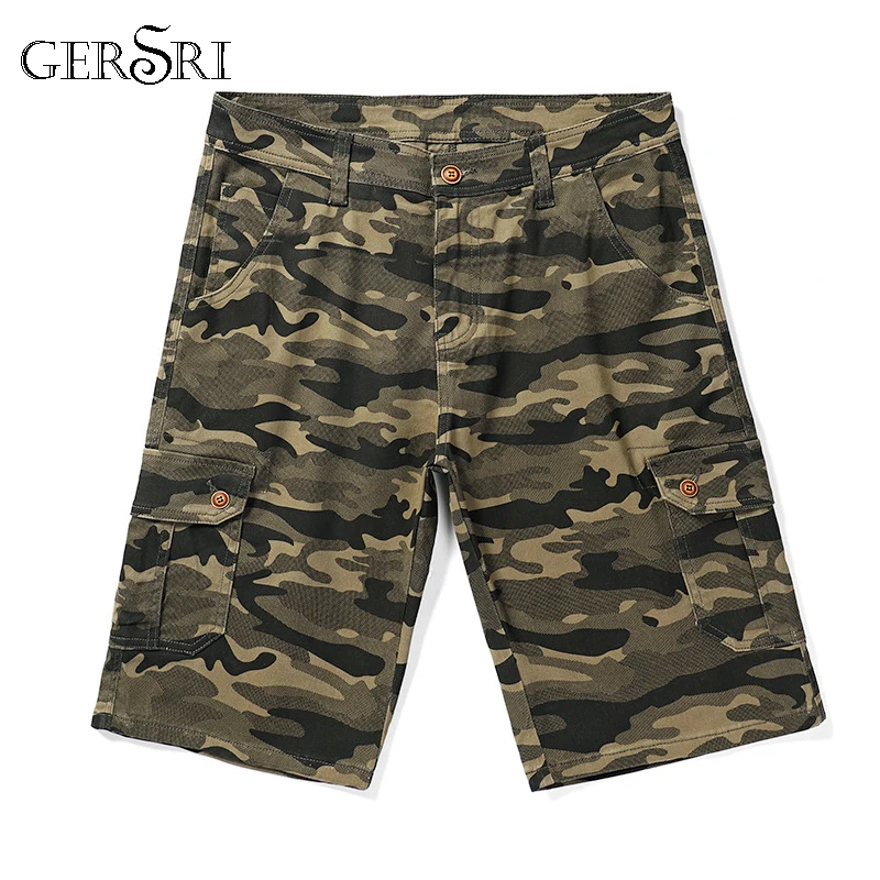 Gersri Новые короткие штаны мужские хлопковые камуфляжные военные шорты мужские карго шорты большой размер мешковатые молодежные короткие джинсы