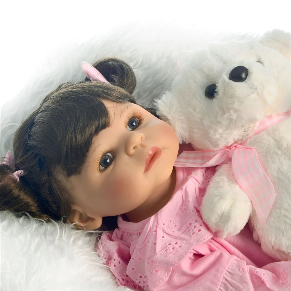 Bebes reborn boneca сексуальная Реалистичная девочка полная силиконовая кукла 57 см