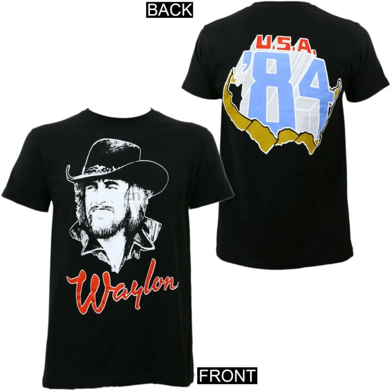 Аутентичная футболка WAYLON JENNINGS Draw 84 Slim Fit s m l xl 2XL Новинка| |