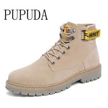 

PUPUDA High Top men casual shoes Martin boots Classic outdoor non-slip shoes Autumn fashion boots men sneakers men