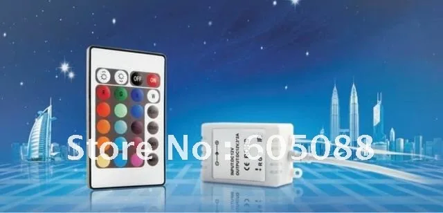 

DC5V/12V/24V 6A rgb led remote controller 24-key infrared(IR) control Common anode with jump/gradual color changing 100pcs/lot