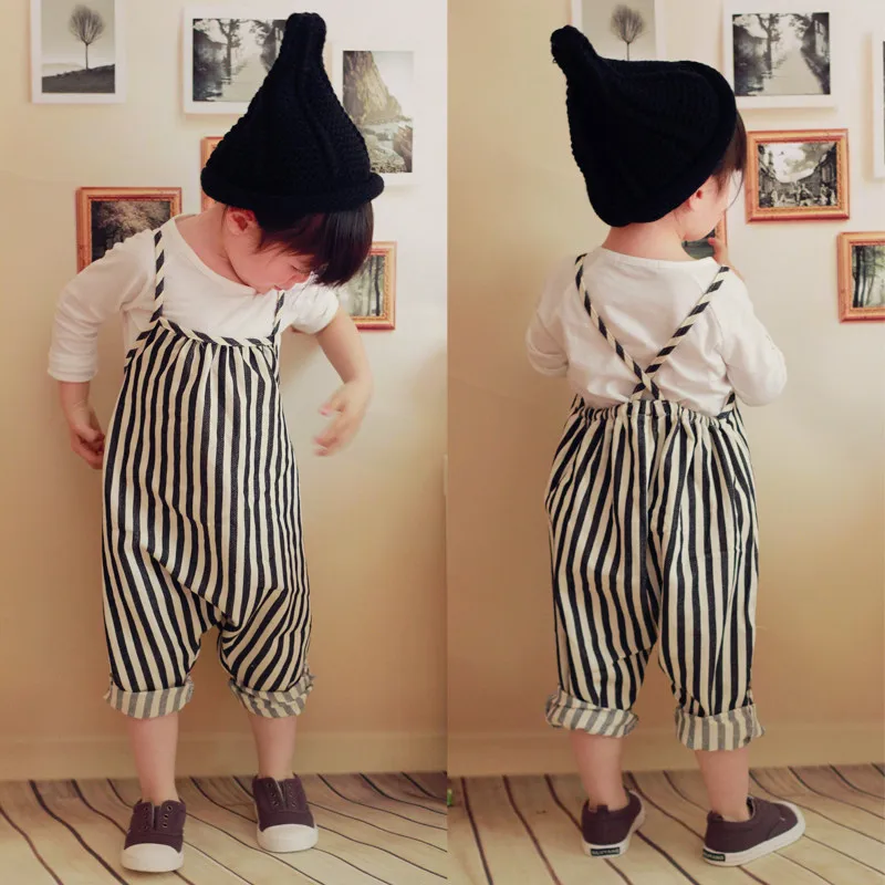 

Kids Baby Girls Summer Clothes Camisole Striped Strap Bib Pants Harem Pants Romper Outfits