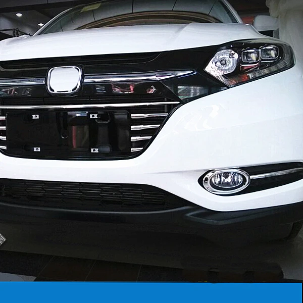 

JY SUS304 Stainless Steel Front Fog Lamp Cover Trim Car styling Accessories Sticker For Honda Vezel HRV HR-V 2014-2017