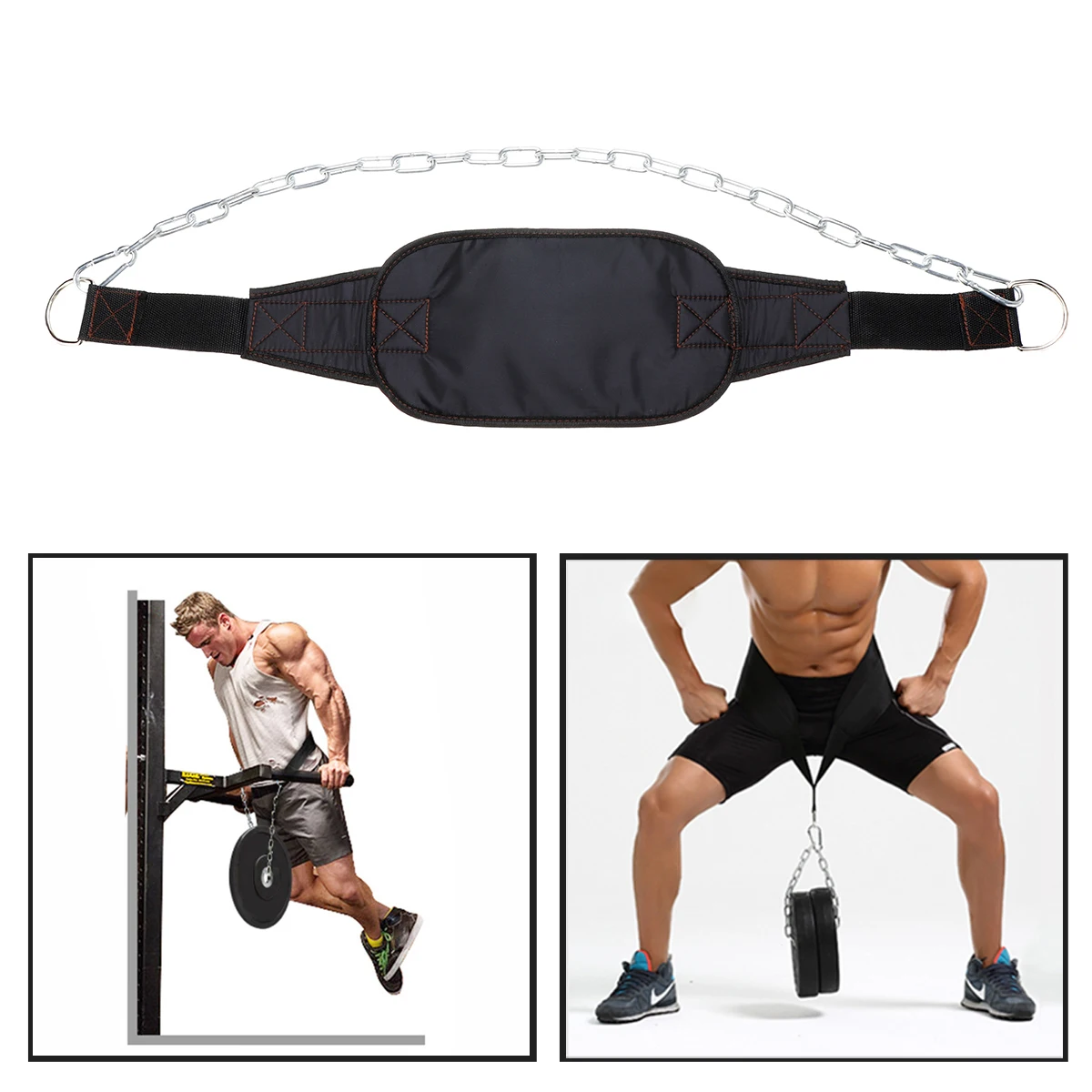 Fitness Equipment Weight Lifting Belt Gym Back Pull Up Chain Dipping Dip Body Building Workout Metal Chain Body