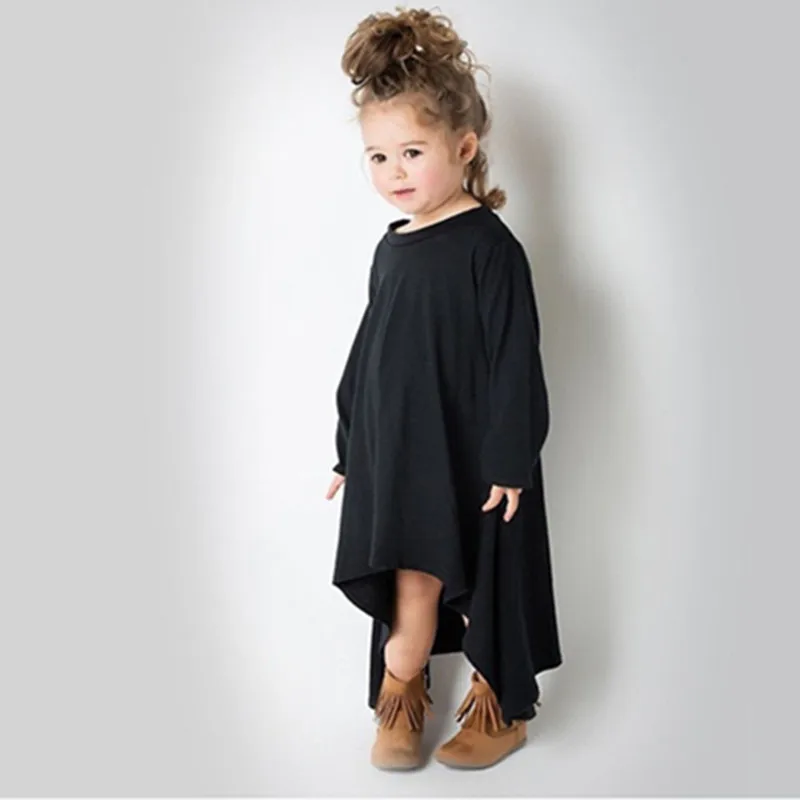 

New Design Baby Girls Spring Autumn Dress Long Sleeve Cotton Irregularity Dresses Kids School Fashion Casual Dresses For Girls