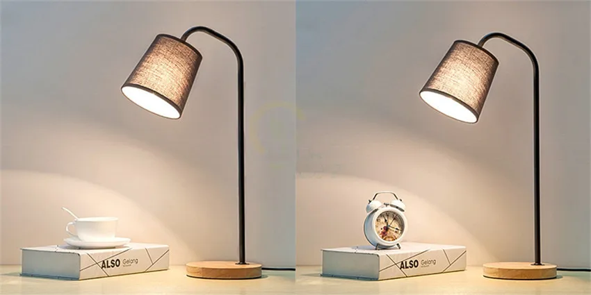 110 В 220 В скандинавские простые светодиодные деревянные настольные лампы минимализм дуба деревянный железный стол для ночника светильники для учебы чтения настольные светильники