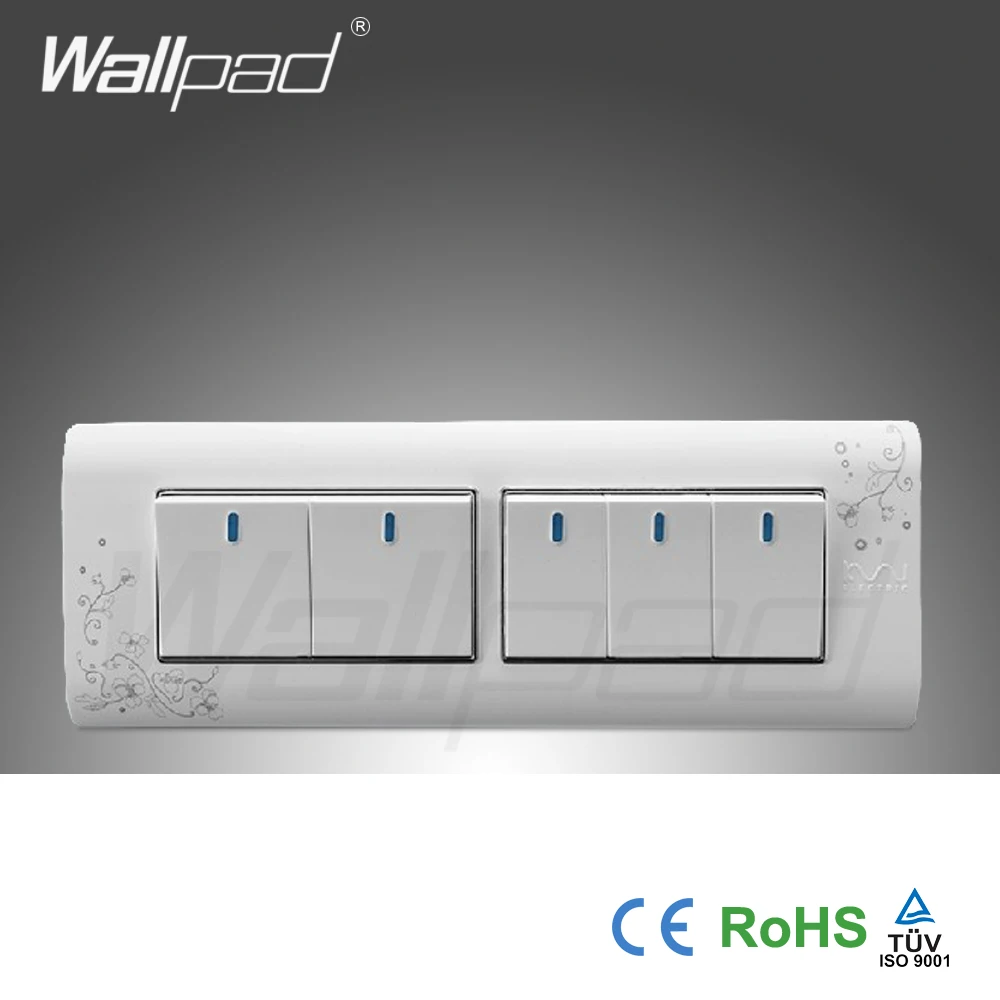 5 Банд 2 Way Wallpad роскошный настенный выключатель панель света C30 118 110 ~ 250 В|switch