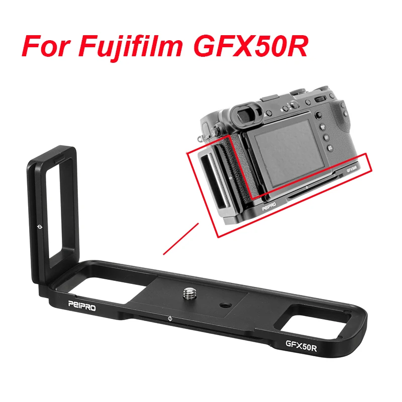 

Quick Release Plate Hand Grip L-plate Holder Bracket with 1/4 Screw Head Mount for Fujifilm GFX 50R Camera Tripod Head