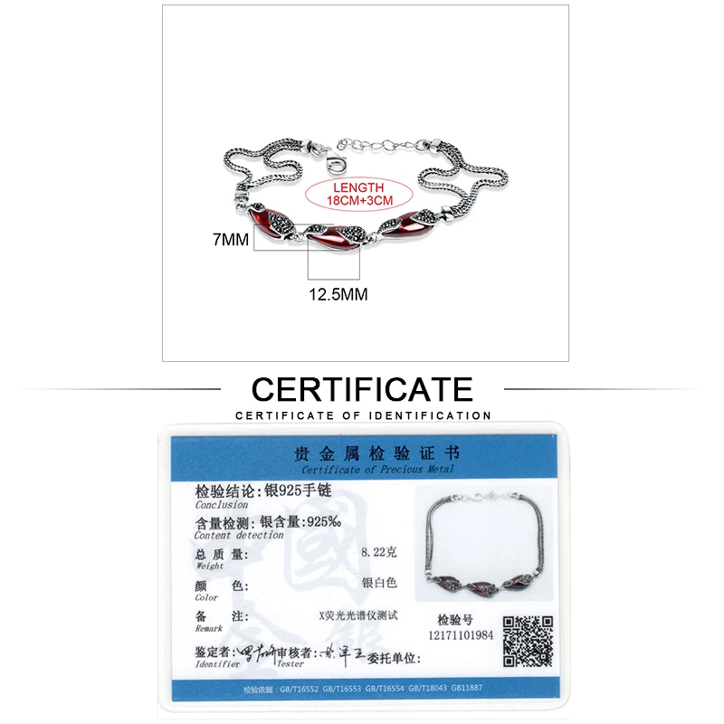 Koop JIASHUNTAI Retro 100% 925 Sterling Zilveren Armbanden Voor Vrouwen Vintage Zilveren Sieraden Vrouwelijke