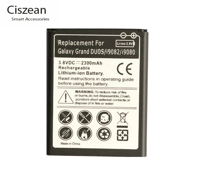 

Ciszean 1x 2300mAh EB535163LU Replacement Battery For Samsung Galaxy Grand DUOS I9080 I879 I9118 I9082 GT-i9082