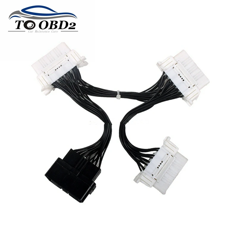 Free Ship OBD2 OBD 2 II Splitter Extension Y cable 1 To 3 Female 16 Pin Scanner Connector Diagnostic | Автомобили и мотоциклы