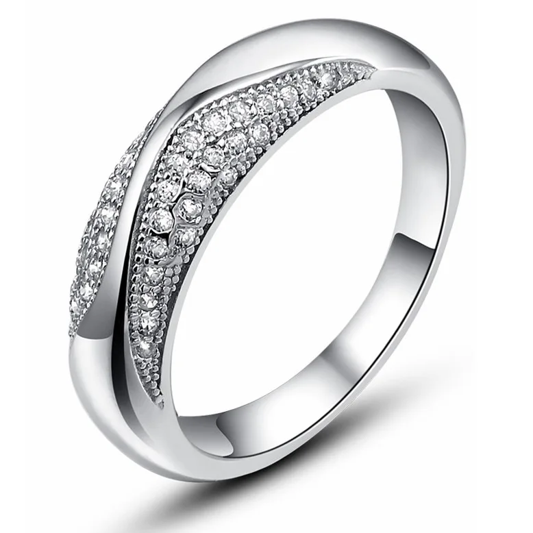 High quality Authentic 100 990 Sterling Silver Rings With Crystal