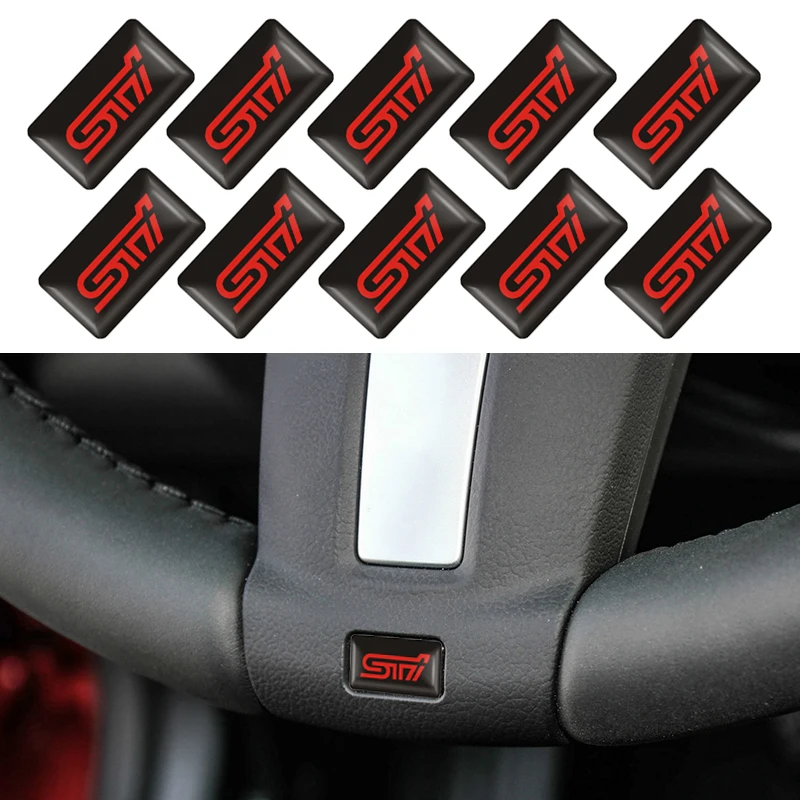 

10pcs/lot Car-Styling STI Emblems Fit Valves For for SUBARU LEGACY Forester Outback Impreza Auto Accessories Car Styling