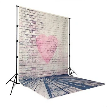 

HUAYI Hot Sales Backdrop Brick Wall With Heart Wood Floor Photography Newborn Drop D-1496