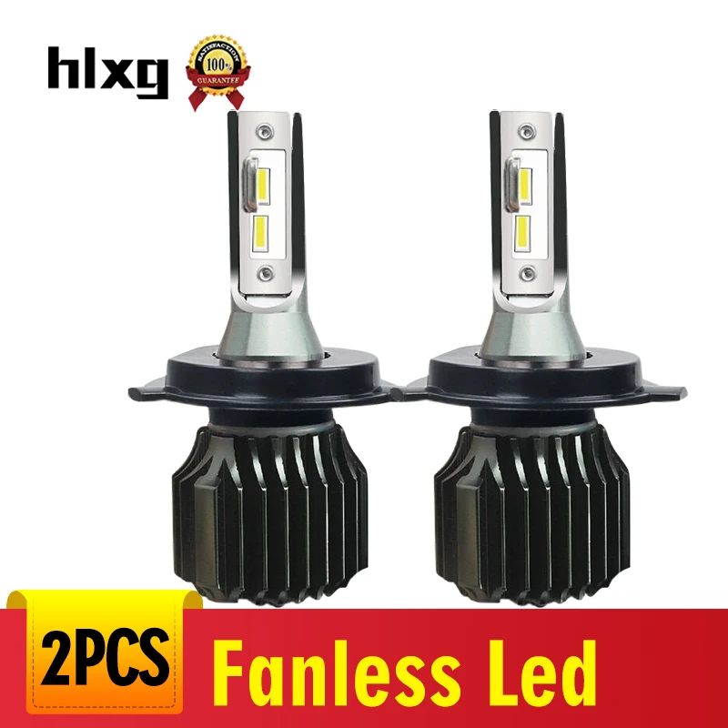 

HLXG Fanless Car LED Headlight Driving Headlamp H7 LED H4 CSP Led Auto Headlamp Fog Lamp Lighting Bulb 12v 24v HB2 H 4 H 7