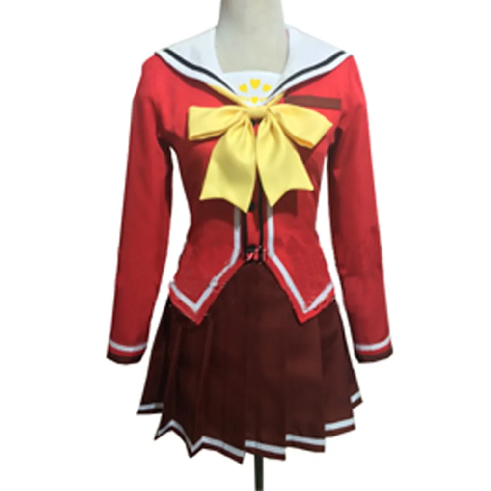 2017 New Anime Charlotte Nao Tomori Red School Uniform Cosplay Costume