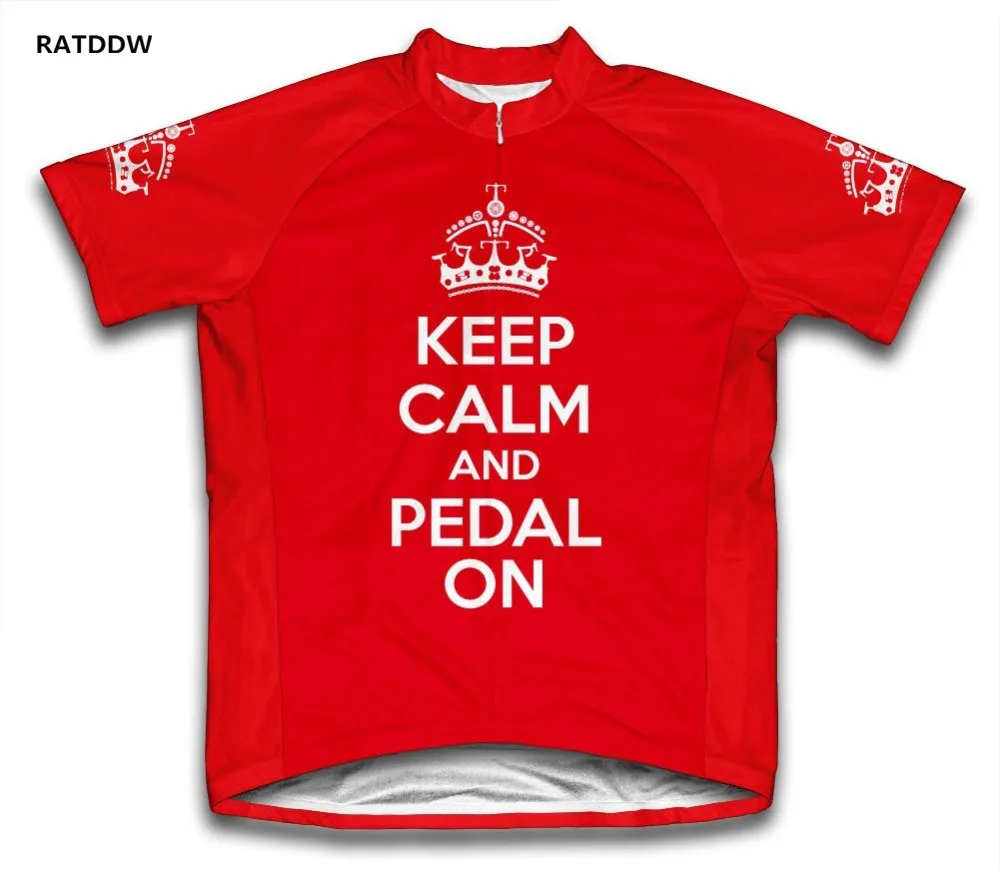

Keep Calm and Pedal On Bike Men Cycling Clothing Cycle Cycling Jerseys/Breathable Mountain Bicycle Sportswear Roupa Ciclismo Red