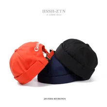 Мягкий колпачок Ретро хлопок Сутулиться Летняя вязанная шапочка для женщин мужчин череп кепки Docker Sailor унисекс хип хоп капот без полей шляпа