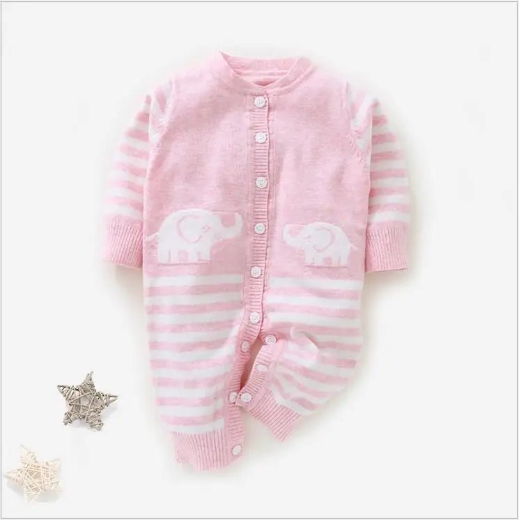 Knitted Cardigan Sweater Romper 0 12M Infant Boy Girl Cotton Button O