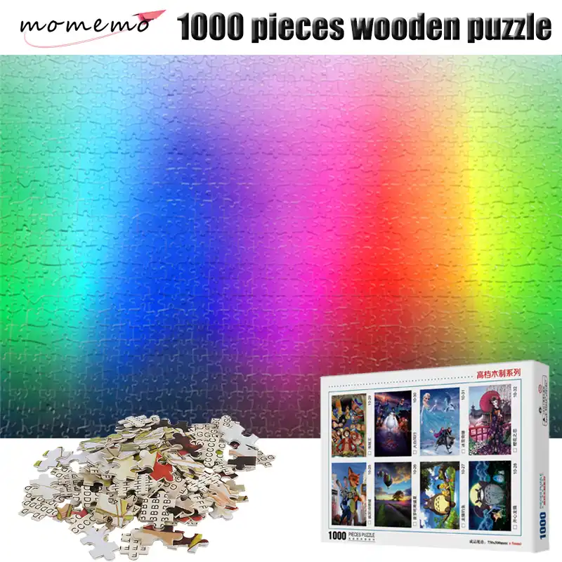 Momemo Rgbレインボーパズル1000個グラデーションカラーパターン木製ジグソーパズル大人の組み立ておもちゃクリエイティブパズルおもちゃ Puzzles Aliexpress