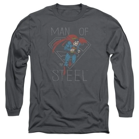 Trevco Dc-Hardened Heart - Long Sleeve Adult 18-1 Tee - Charcoal 2X