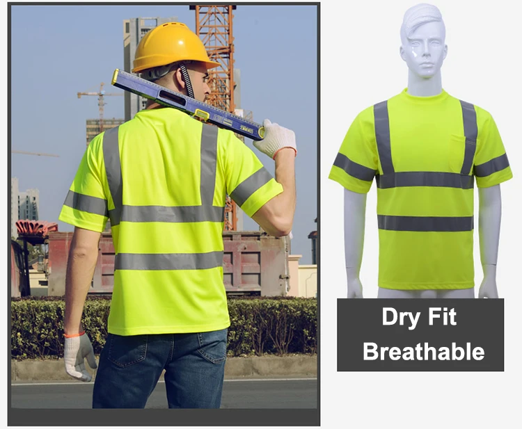 Для мужчин трикотажные Hi vis сигнального оранжевого цвета рубашки для мальчиков Детская безопасность футболки Бесплатная доставка