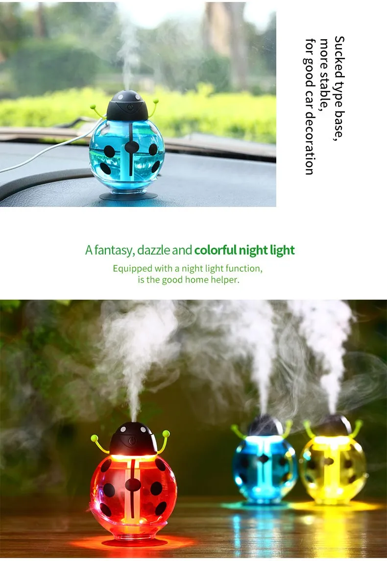 Beetle увлажнитель USB Увлажнитель Арома диффузор ароматерапия эфирные масла диффузор мини портативный тумана 260 мл светодиодный ночник