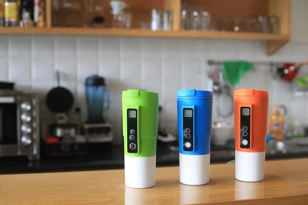 GHLBAMBOO 12V/24V Electric Heated Smart Travel Mug sport Water Bottle
