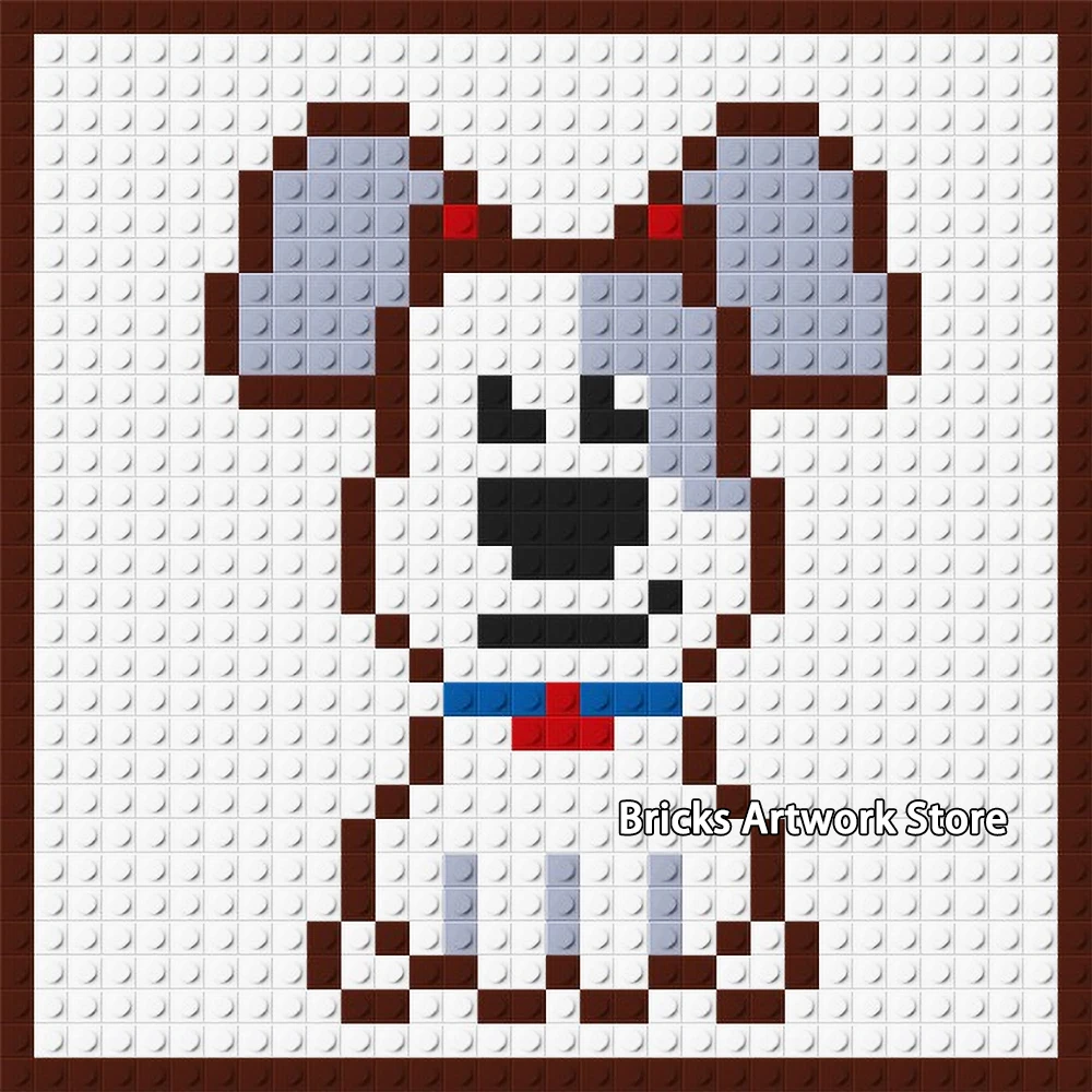 1462 3232 Plaque Pixel Art Mosaïque Peinture Ensemble Bricolage Dessin Animé Chiffres Petit Chien Mignon Chat Portrait Blocs De Construction Jouet