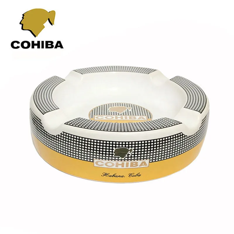 COHIBA 4 пепельницы в 1 дизайн Бытовая Роскошная керамическая пепельница для сигар Портативная Домашняя пепельница для сигарет напольная карманная пепельница