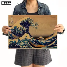 Япония Kanagawa Surf винтажная крафт-бумага плакат бумажные поделки ретро настенные наклейки настенные картины для гостиной 42x30 см GGB016
