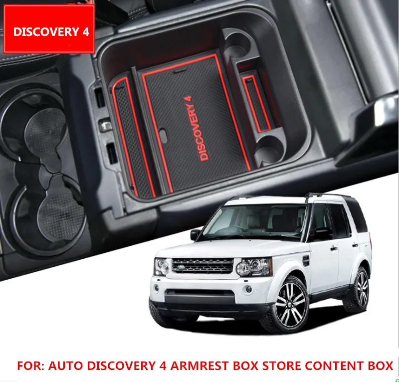 1Pcs Armrest Box Store Black DISCOVERY 4 Plastic Car Interior Content