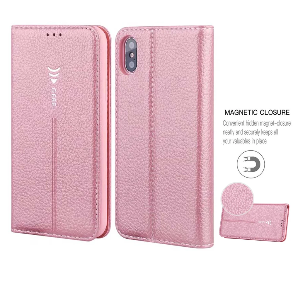

GEBEI for iPhone X Case Flip Case PU Leather Wallet for Apple iPhone X Magnet Cover Folio Phone Bag Card Slots Stand Slim Luxury