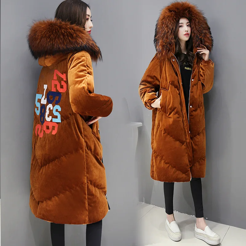 D'hiver Dq091 Femmes Manteau Blue Velours Polyvalent Épais Nouveau De 2018 Col Mode Extérieur À Capuchon Colour caramel Veste Grand Fourrure Coton Chaud qE4pyy7wgU