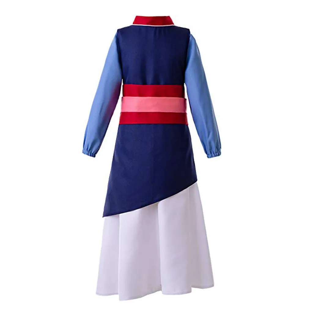 Хуа Косплей Мулан женская одежда Аниме представление одежда принцесса кино платье синий костюм для косплея кимоно платье JL19
