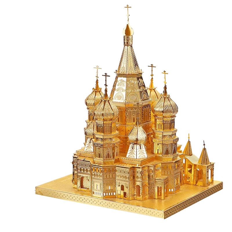 

PieceCool 3D Metal Puzzle of "Saint Basil's Cathedral" 3D DIY Famous Architectural Model Kits Toys Gold Color