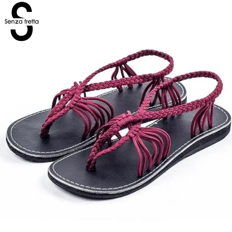 

Senza Fretta Women Shoes Fashion Summer Beach Women Sandals Slippers 2018 New Arrival Casual Beach Women Sandals Plus Size