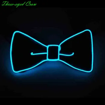 

Fashion light High quality 10 Color Available Blinking EL Bowtie LED Bow tie Light up By 2AA Battery For Men's Party