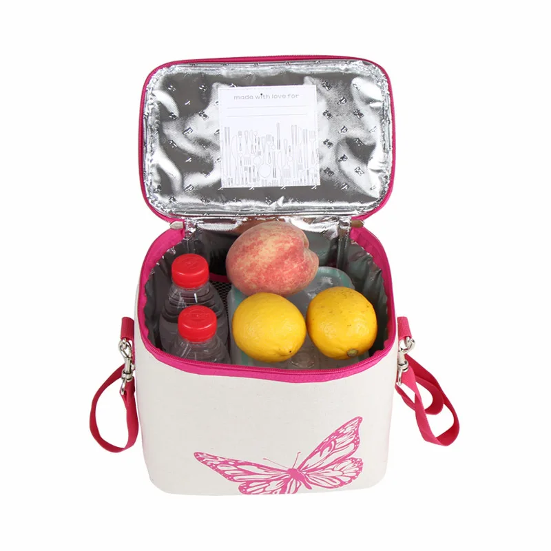 Пятицветная полосатая Портативная Складная свежая теплоизолированная сумка для ланча сумка для еды фрукты горячий/холодный термоизоляционный пакет льда