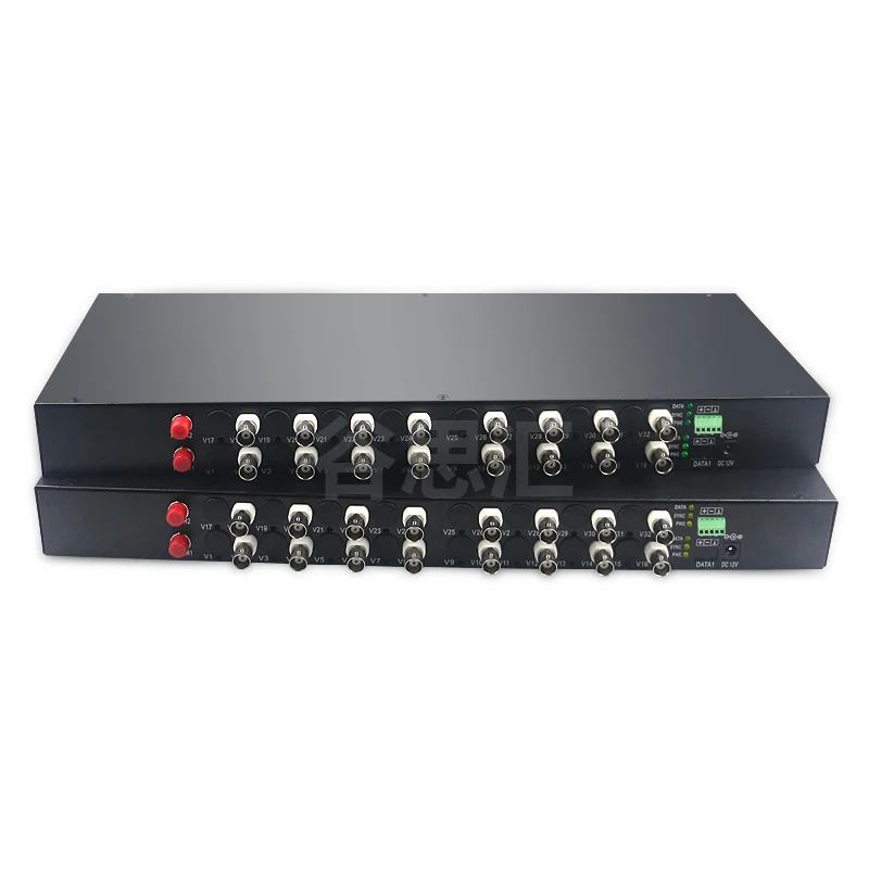 

1080P HD AHD CVI TVI Fiber optical video converter, 16 Channel Video Optical Conveter with Reverse RS485 Data Single Mode 10KM