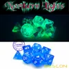 Bescon Super Glow in the Dark Nebula Glitter Polyhedral Dice Set NORTHERN LIGHT, Luminous RPG Dice Set, Glowing Novelty DND Dice 3