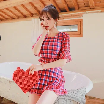 

Swimsuit Separate Push Up Sexy Bathing Suit Women Tankini Swimsuits Fused New 2019 Movement Plus Size Short Long Sleeve Solid
