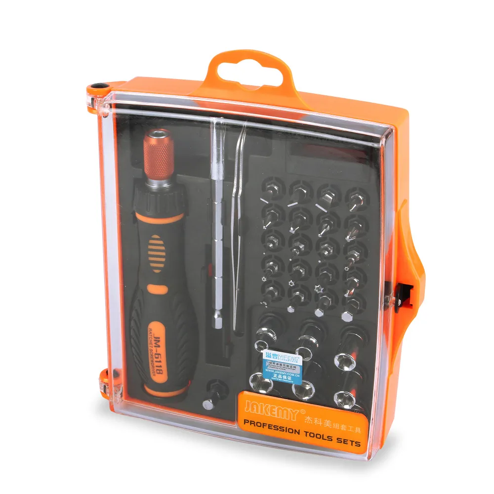

JAKEMY JM-6118 33 in 1 Multi Tool Set Hand Tools Repair Tool Kit Precision Screwdriver Set Tool Box For Cell Phones Laptop