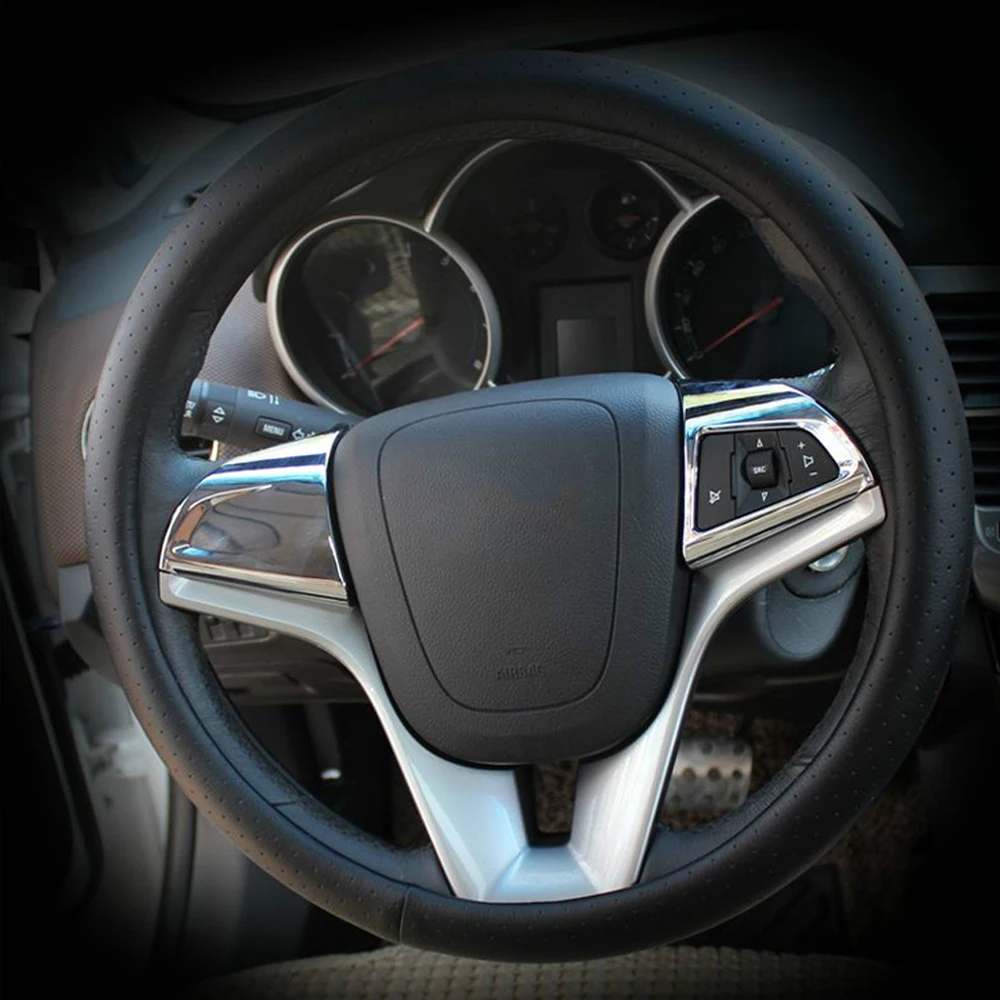 

VCiiC Car steering wheel chrome trim cover insert sticker Accessories For Chevrolet Cruze 2009-2014 ,Car-styling for Cruze
