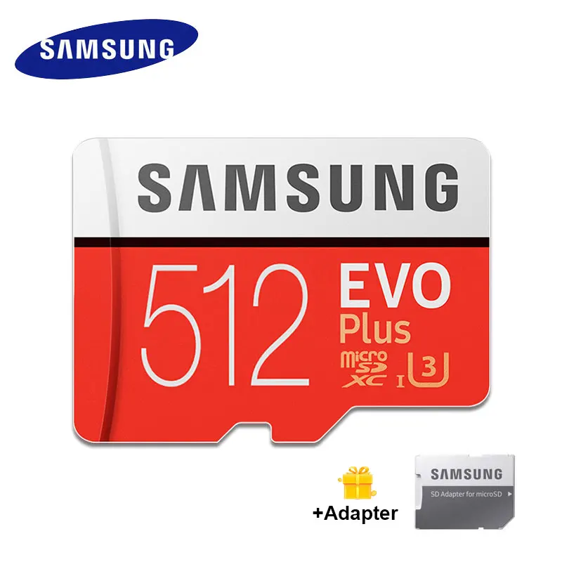 SAMSUNG EVO+ Micro SD 32G SDHC 80 МБ/с. класс 10 карта памяти C10 UHS-I TF/SD карты транс флэш SDXC 64 ГБ 512 ГБ для доставки - Емкость: 512G with adapter